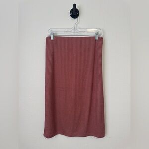Ribbed Pencil Skirt Pink/Magenta Striped